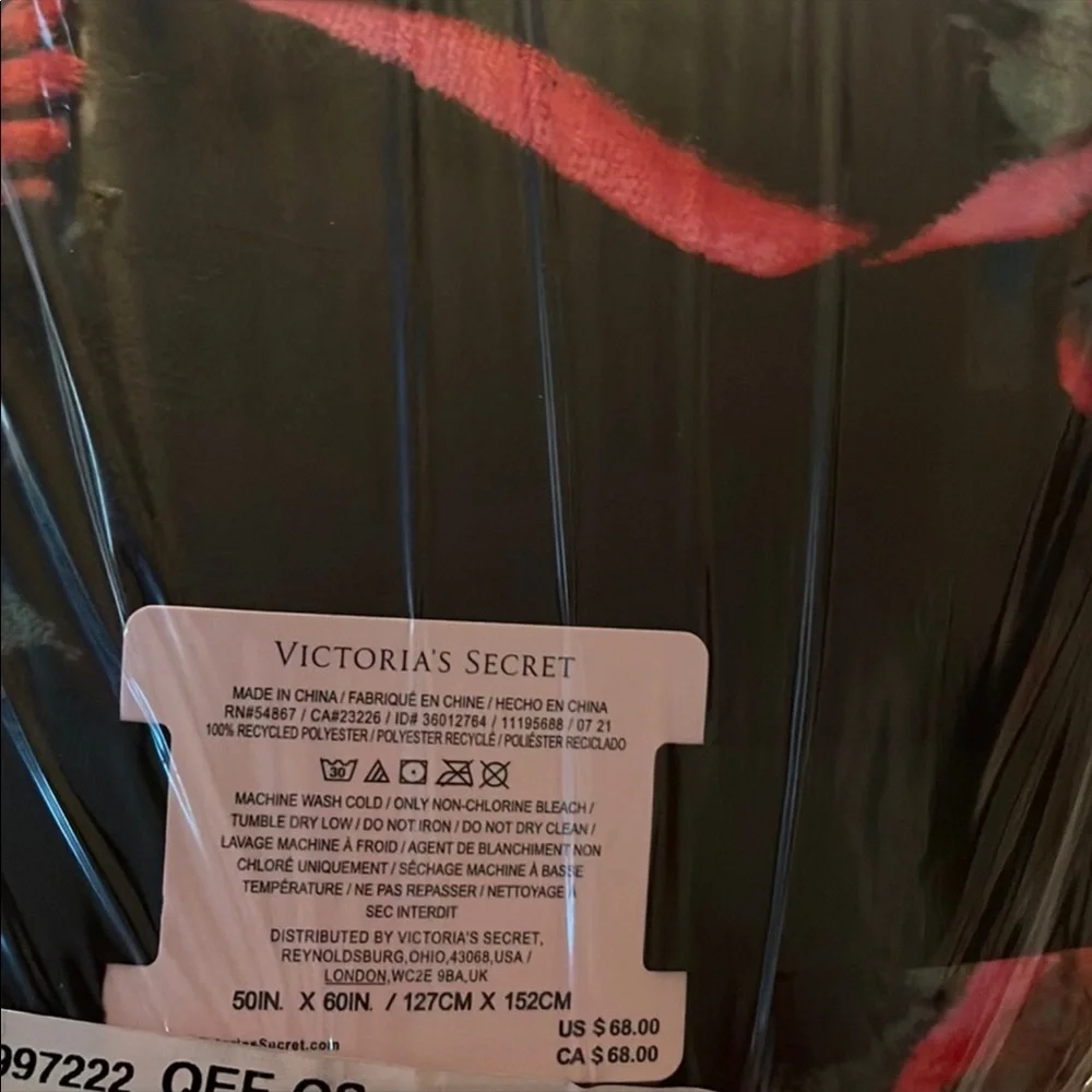 Black Victoria Secret Roses Blanket